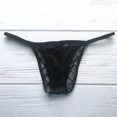 Black Men's Underwear Briefs Fishnet