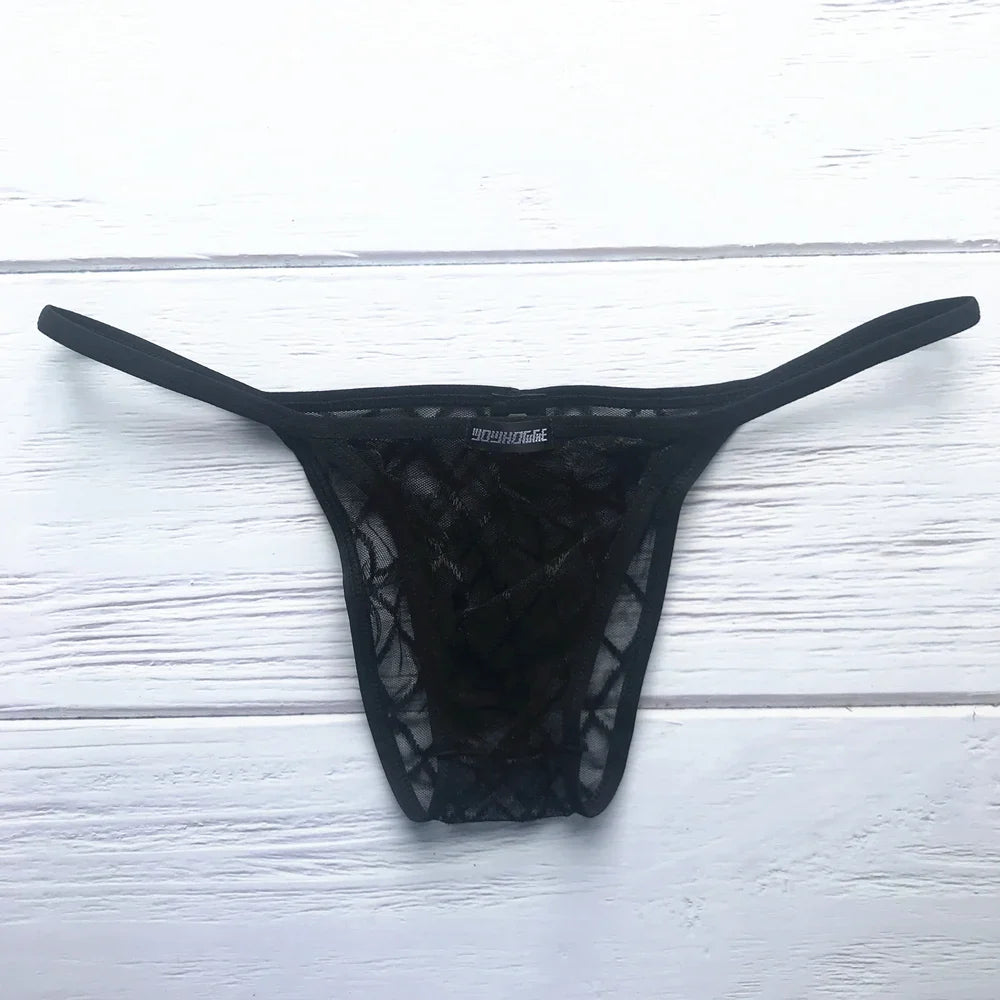 Black Men's Underwear Briefs Fishnet